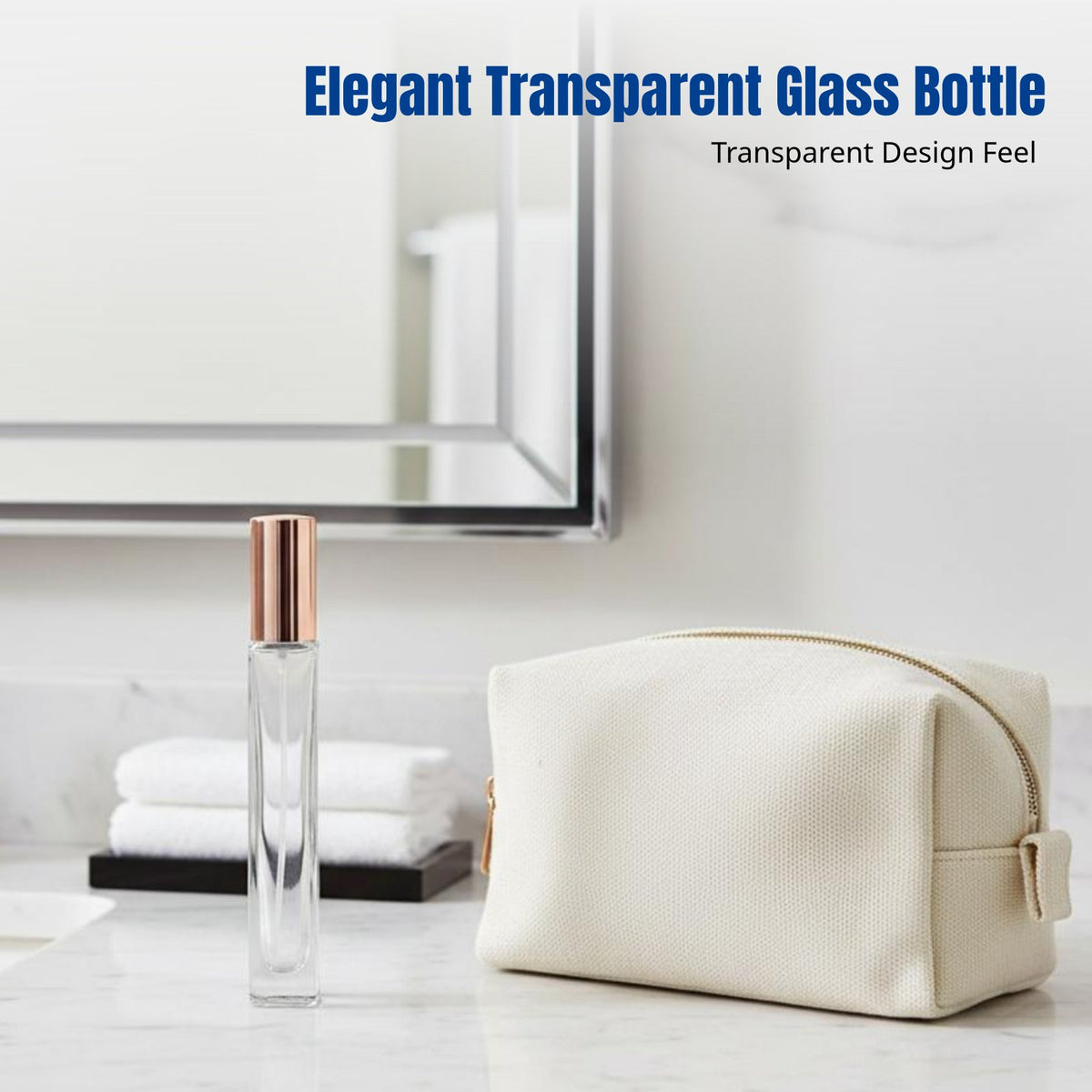 Square Transparent Perfume Spray Bottle, Glass, Press-Type, Travel Sample Bottle with Cap