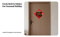 Chinese Red Fu Door Sticker, gold decor