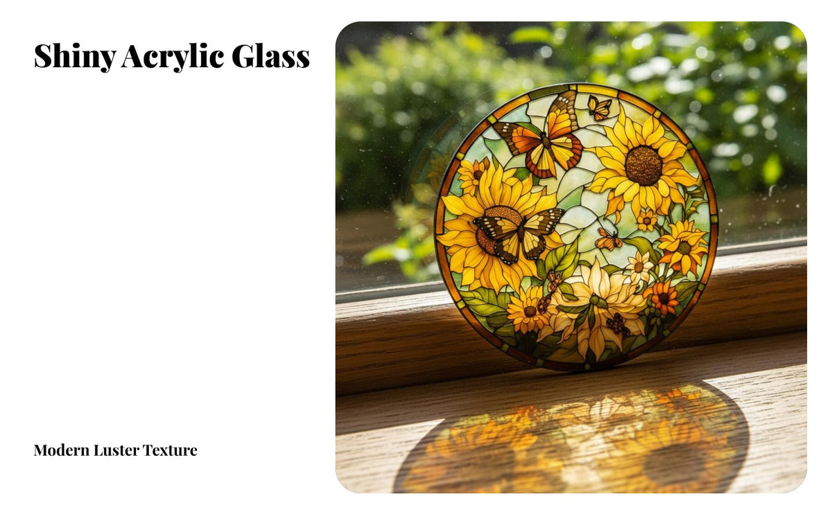 Acrylic Nature's Dancer Sunburst Bloom Hanging Decor, Colorful Round Wreath Wall Art, Holiday Decoration