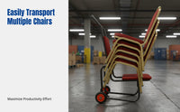 Heavy-Duty Metal Chair Cart, Quiet Casters, Hotel Banquet Chair Transport, Multi-Purpose Trolley