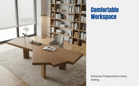 Hardwood Office Desk, Modern Writing Table, New Chinese Design Workstation, Multiple Sizes