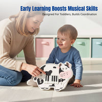 Kids Wooden Animal Electronic Keyboard, Early Learning Keyboard Toy, Educational Multifunctional Instrument