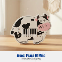 Kids Wooden Animal Electronic Keyboard, Early Learning Keyboard Toy, Educational Multifunctional Instrument
