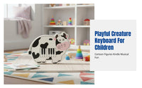 Kids Wooden Animal Electronic Keyboard, Early Learning Keyboard Toy, Educational Multifunctional Instrument