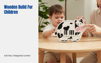 Kids Wooden Animal Electronic Keyboard, Early Learning Keyboard Toy, Educational Multifunctional Instrument
