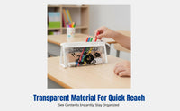 Cartoon Cat Writing Tool Case, Large Capacity Transparent Stationery Box, Waterproof PVC Organizer for Children