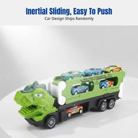 Dinosaur Engineering Vehicle, Transforming Alloy Track Launcher, Educational Car Toy for Boys