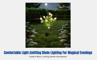 Solar Powered Gardenia Flower Light, LED Simulation, Outdoor Waterproof Lawn Light, Decorative Garden Ambience, Stainless Steel,