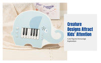 Wooden Animal Keyboard, Multifunctional Electronic Keyboard, Early Learning Toy, Educational Musical Instrument for Children