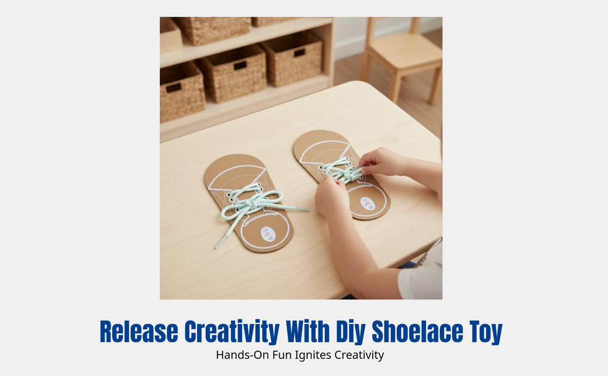 Shoelace Tying Practice Toy for Children, DIY Material Kit, Preschool Educational Activity, Self-Care Skills, Random Pattern