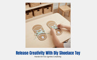Shoelace Tying Practice Toy for Children, DIY Material Kit, Preschool Educational Activity, Self-Care Skills, Random Pattern