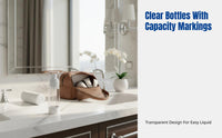 Vacuum Travel Dispensing Bottle Set, AS Resin, Press Pump Spray Bottle, Portable Cosmetic Lotion Container, Multi-Size,
