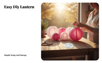 DIY Round Foldable Paper Lantern Set, Colorful Hanging Party and Wedding Decor, Assorted Colors, Handmade