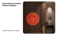 Gold Foil Flocking Door Sticker, Large Fu Character, Housewarming, Festive Decor