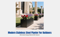 Outdoor Stainless Steel Planter Box, Iron Plant Container, Modular Trough for Courtyard, Plaza, Fence Divider