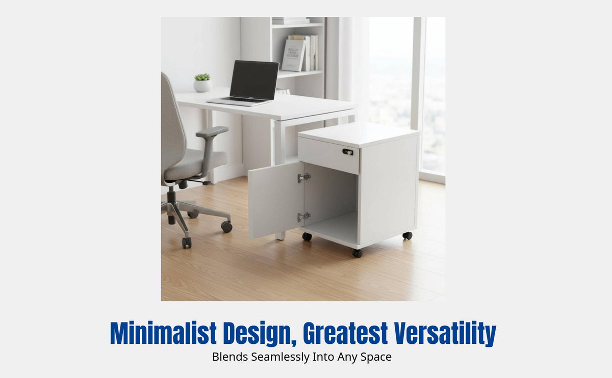 Document Cabinet, Bedside Cabinet with Lock, Drawer Storage Cabinet, Office Organizer, Under Desk, Mobile, Minimalist Design