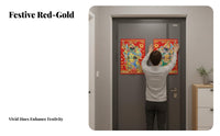 Festive Door Sticker, Door God Copper Paper, New Year Couplets, Holiday Decoration, Random Pattern