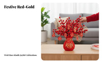 Fortune Fruit Table Decor, Auspicious Container, Chinese New Year Decoration, Wedding, Housewarming, Festive Desktop Ornament
