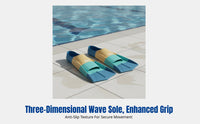 Aquatic Fins, Silicone Flippers for Kids Adults, Training, Breaststroke, All-Stroke, Non-Slip Sole