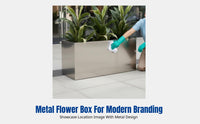 Outdoor Stainless Steel Planter Box, Metal Flower Pot, Customizable Combination, Movable for Garden, Plaza, Street