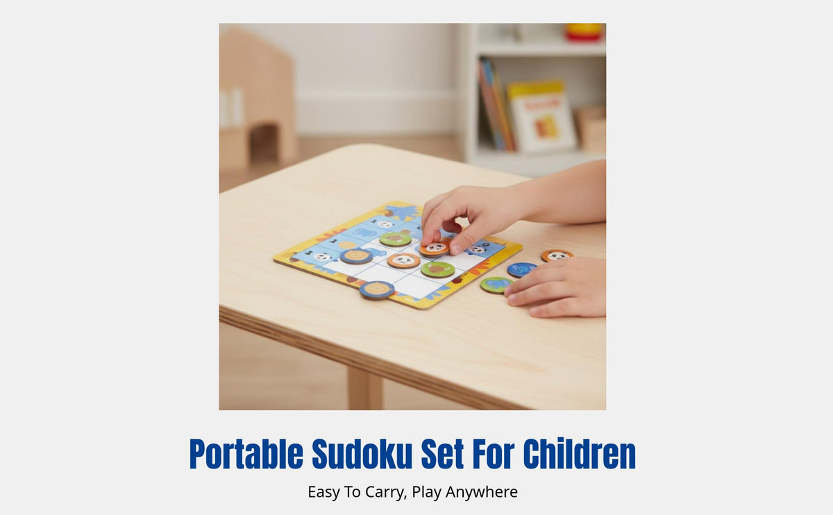 Children's Sudoku Board Game, 9-square Logic Puzzle, Creature Theme, Portable Educational Toy