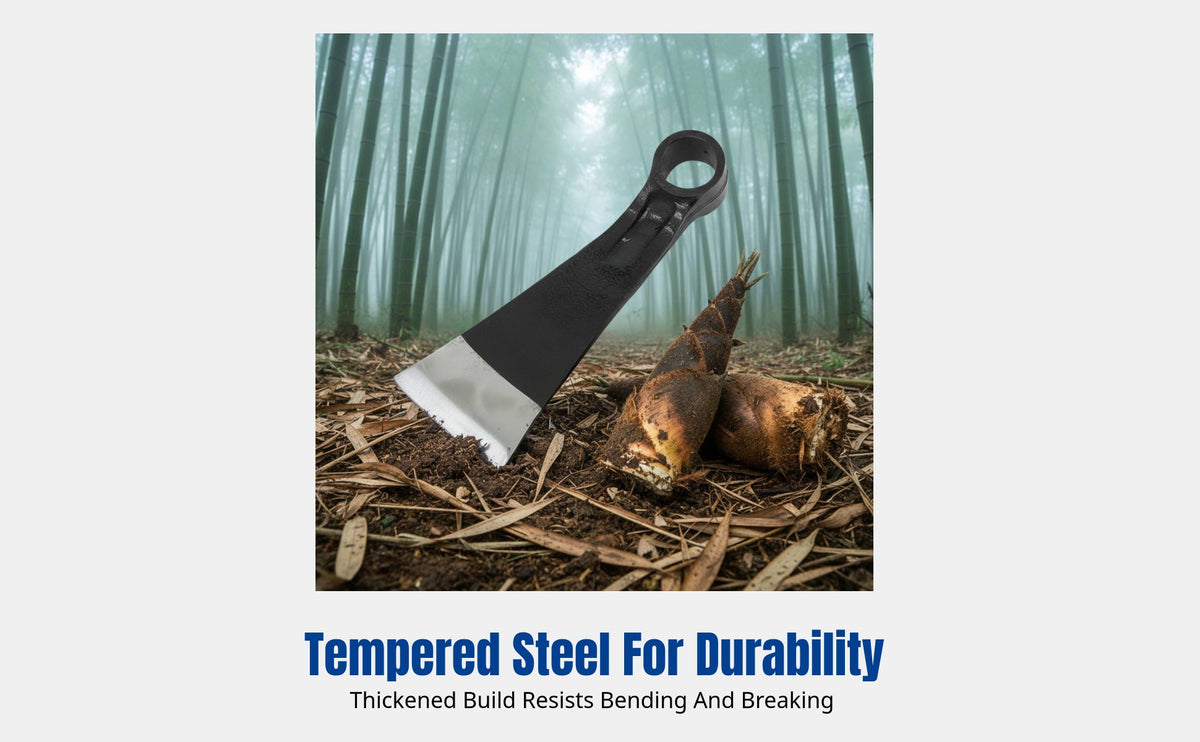Hand-Forged Garden Hoe, Automotive Rod Pickaxe, High Hardness, Multi-Use Tool for Vegetation Removal, Bamboo Digging