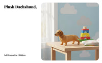 Realistic Dachshund Toy, Plush Figure, Children, Home Decor