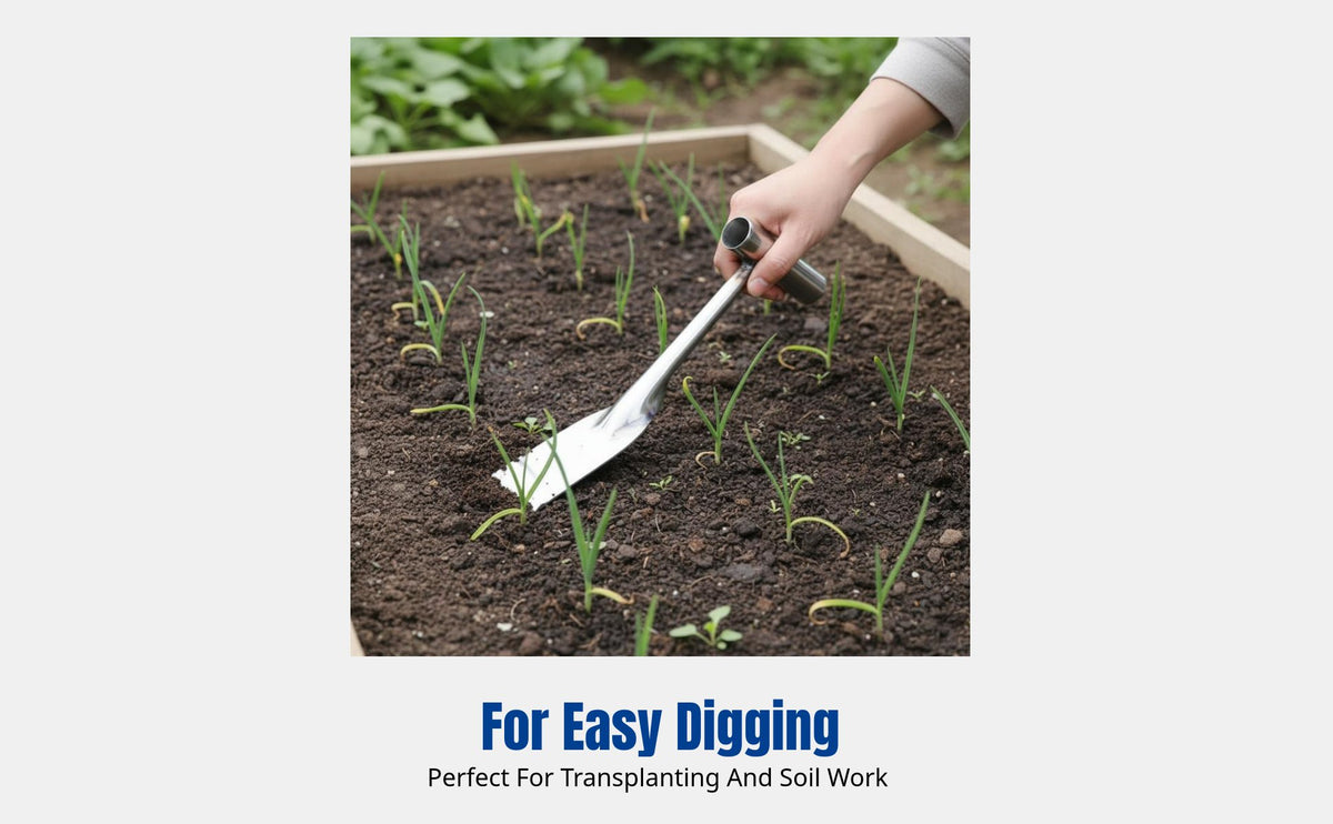 Stainless Steel Garden Trowel with Iron Handle, Perfect for Weeding, Flower Planting, and Vegetable Digging