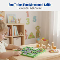 Magnetic Counting Board for Kids, Educational Maze Game, Color Sorting Pen, Parking Lot Theme, Early Learning Toy