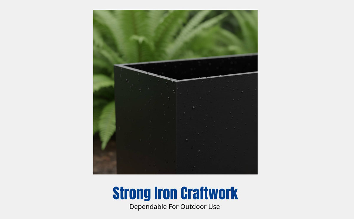 Outdoor Iron Planter Box, Adjustable Metal Flower Bed, Courtyard Restaurant Divider