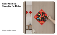 Plush Fu Character Door Sticker, Red, Gold Foil, Holiday, Horse 2026