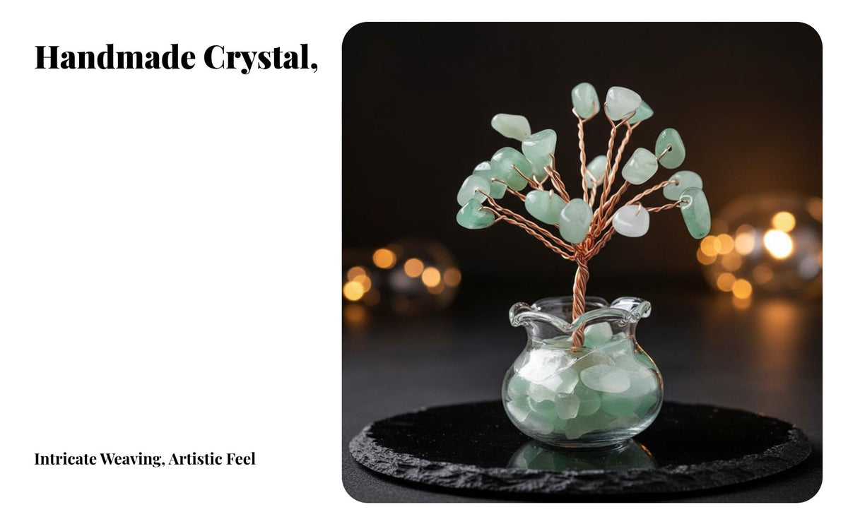 Natural Crystal Tree Decor, Handmade Mini Crystal Bonsai, Prosperity Tree, Vase Base, Home Office Car