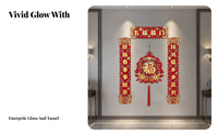 Horse Year Spring Festival Couplets 3D Flocking Door Stickers, Fu Character New Year Home Decoration