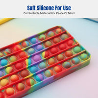 School Season Silicone Bubble Pencil Case, Relief Stationery Box, Multifunctional Pouch, Colorful