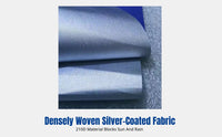 Square Sunshade Umbrella Cover, Outdoor Market Stall Replacement Top, Silver Coated, Waterproof