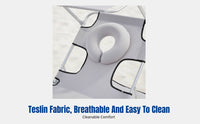 Folding Sunbathing Lounge Chair, Teslin Breathable Fabric, Ergonomic Support, Outdoor Camping, Adjustable Recliner