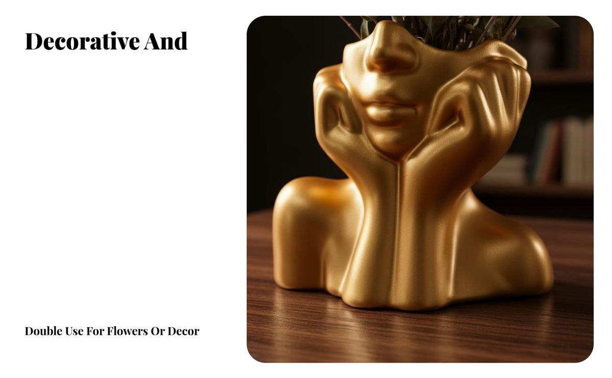 Nordic Creative Face Vase, Modern Art Sculpture, Home Office Restaurant Decor