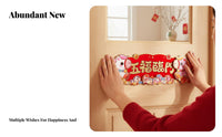 Seasonal Holiday Couplets, Year of the Horse 2026, Flocked Cloth, Cartoon Horse, Door Decoration, Auspicious Blessings, New Year