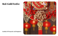 Rectangular Electric Nodding Fortune God Decoration, Festive Hanging Decor, Seasonal Holiday, Auspicious Modern Design