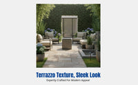 Metal Terrazzo Planter Box, Outdoor Freestanding Flower Bed, Divider for Restaurant, Courtyard