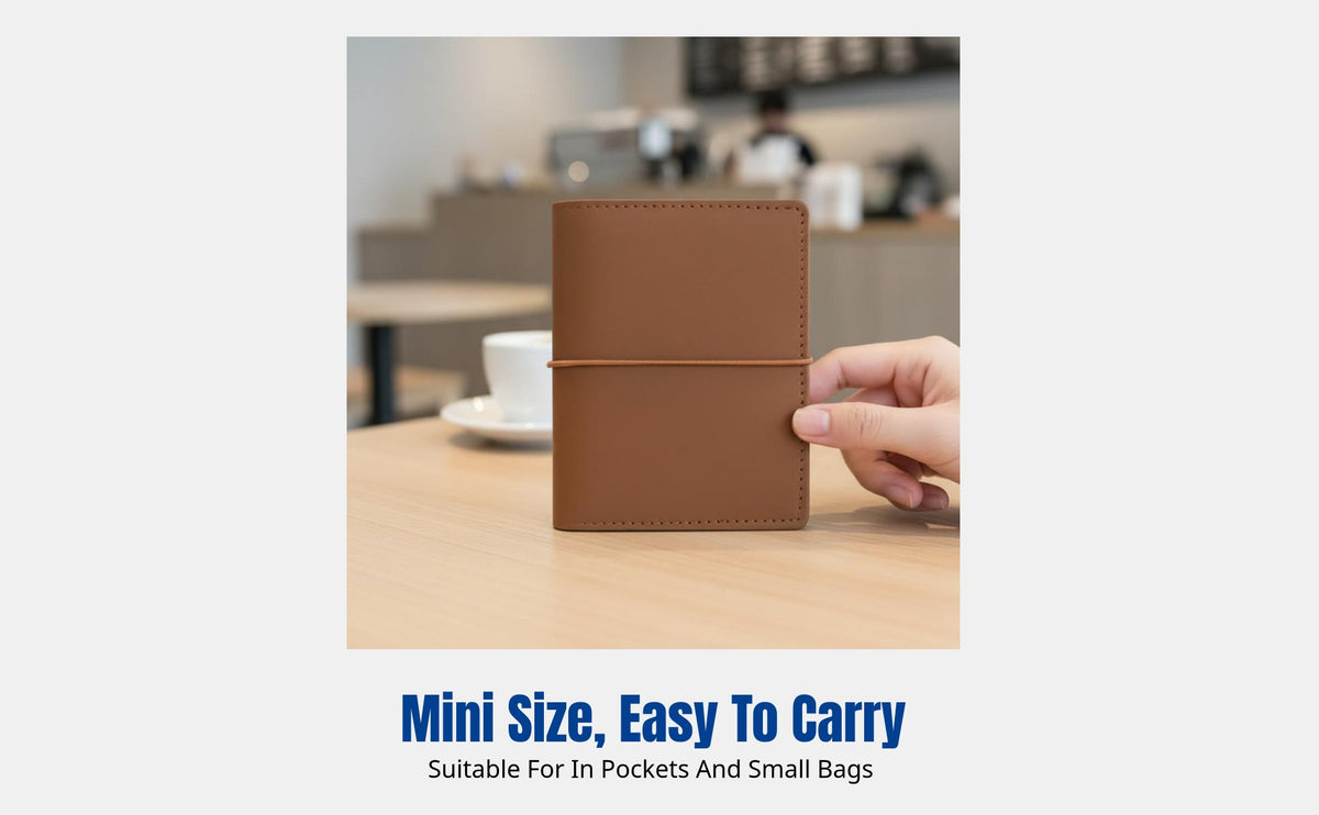 Mini Pocket Notebook, 18 Colors, PU Leather, Refillable, Strap Closure, Compact Size, Vintage Loose Leaf Notebook