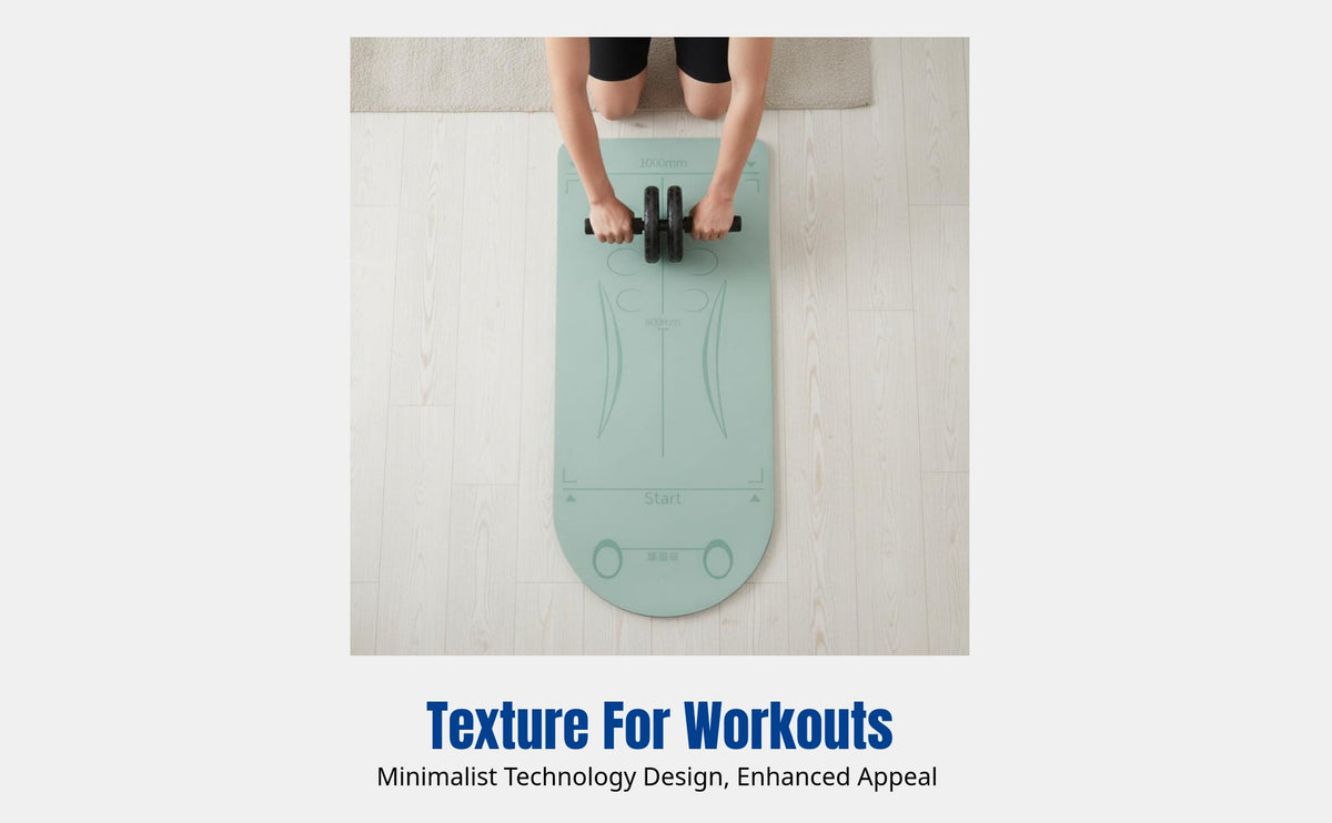 Ab Wheel Mat, Exercise Mat for Men, Thickened Knee Pad, Fitness Training, Non-Slip, Quiet, Scientific Positioning Line