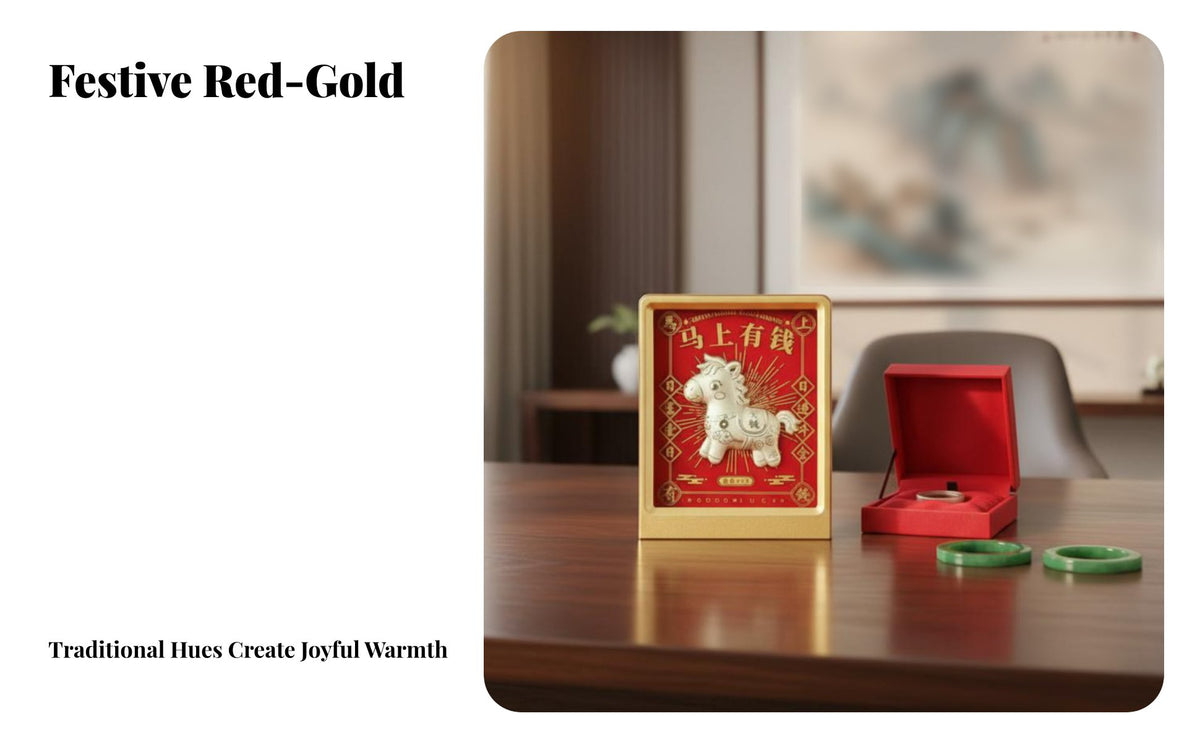 Gold Decor Set, Wealth Horse Theme, Chinese Style, Business Gift, Home Display