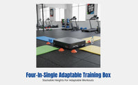 Professional Soft Plyometric Jump Box, Wooden Multi-Level Combo Power Training Equipment for Kids, Gym Use