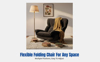 Adjustable Rocking Chair Recliner, Foldable Lazy Sofa, Metal Frame, for Balcony, Living Room, Bedroom, Leisure