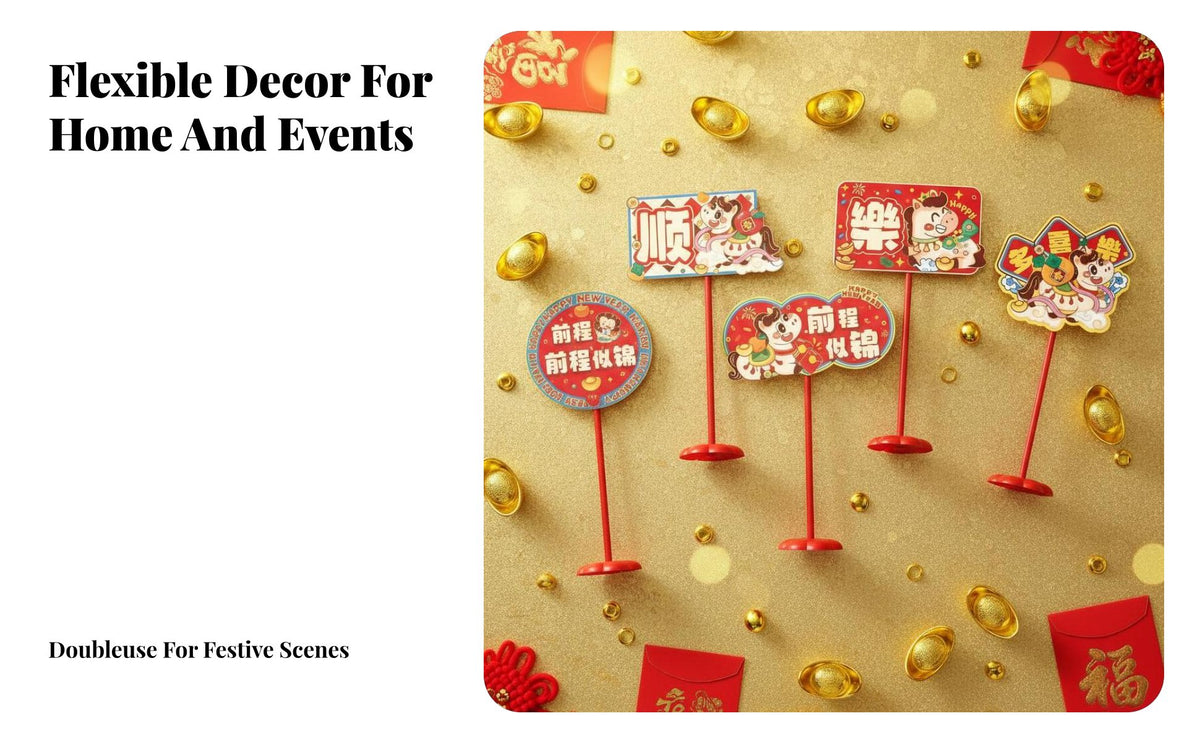 Year of the Horse Desktop Decor, New Year Handheld Sign, Festive Shop Card