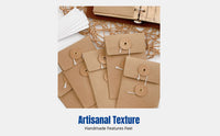 Vintage Handmade Paper Document Pouch, Small Format Compatible Storage Bag, Refillable Notebook Organizer, Retro Notebook