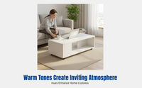 Simple Coffee Table, Cream Side Table, Modern, Space-Saving, Living Room