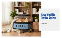 Pet Carrier Trolley Suitcase, Transparent Travel Cat Bag, Portable Dog Airline Box, Multi-Color, Random Design