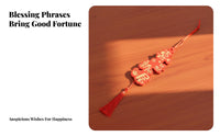 Wooden Blessing Plaque, Festive Red, New Year, Housewarming, Hanging Sign